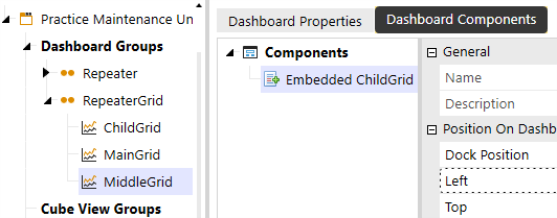 One embedded Dashboard Component highlighted in a dashboard view 